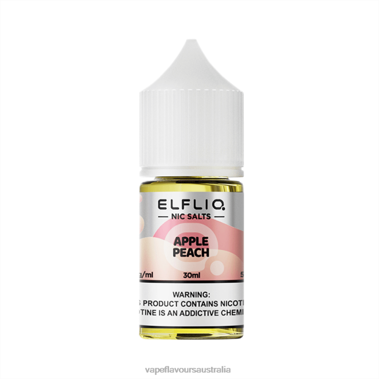 ELFBAR ELFLIQ nic salt 30ml APPLE PEACH 6XXVJ7 Vape Flavours Australia
