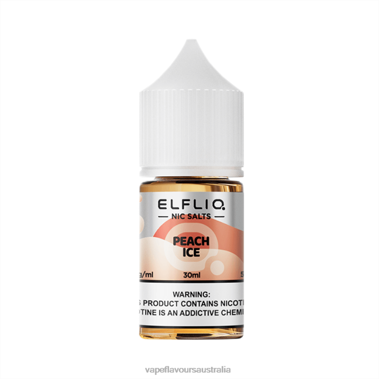 ELFBAR ELFLIQ nic salt 30ml PEACH ICE 6XXVJ22 Vape Flavours Australia