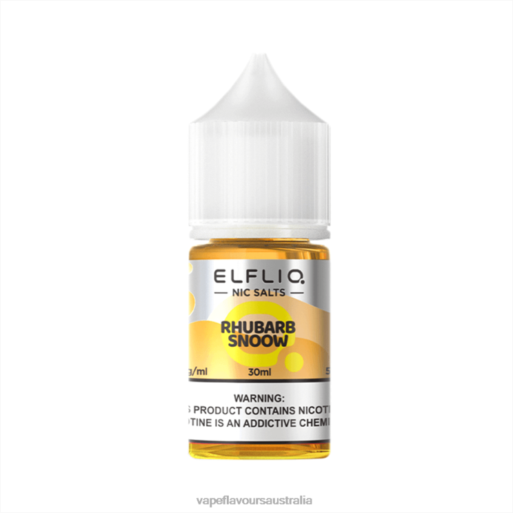 ELFBAR ELFLIQ nic salt 30ml RHUBARB SNOOW 6XXVJ26 Vape Australia