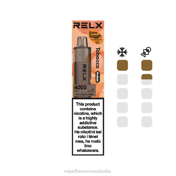 Vape Liquid - RELX MagicGo 4000 Disposable Vape Tobacco (Amber) HP4265