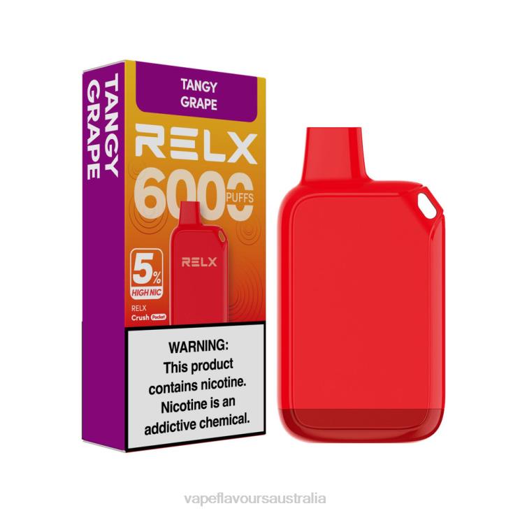 Vape Flavours Australia - RELX Crush Pocket 6000 5% High Nic Tangy Grape HP42627