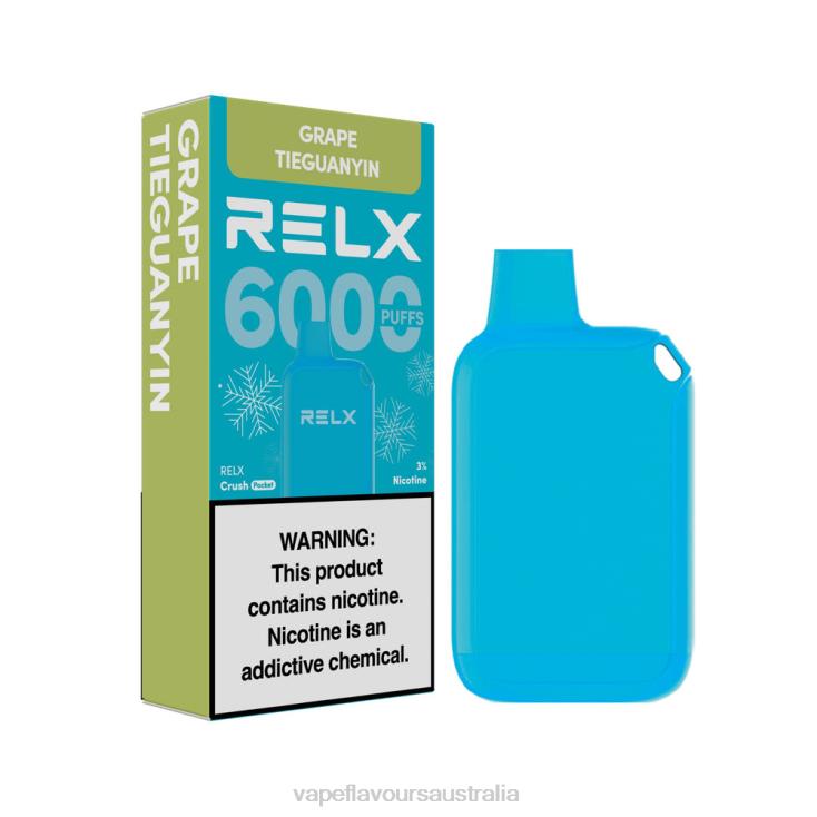 Vape Nicotine Australia - RELX Crush Pocket 6000 Icy Grape TieGuanYin HP42618