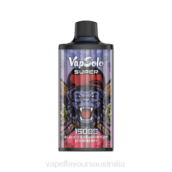 Vape Flavours Australia - Vapsolo SUPER Disposable Vape Black Ice Drangofruit Strawberry F8RD107