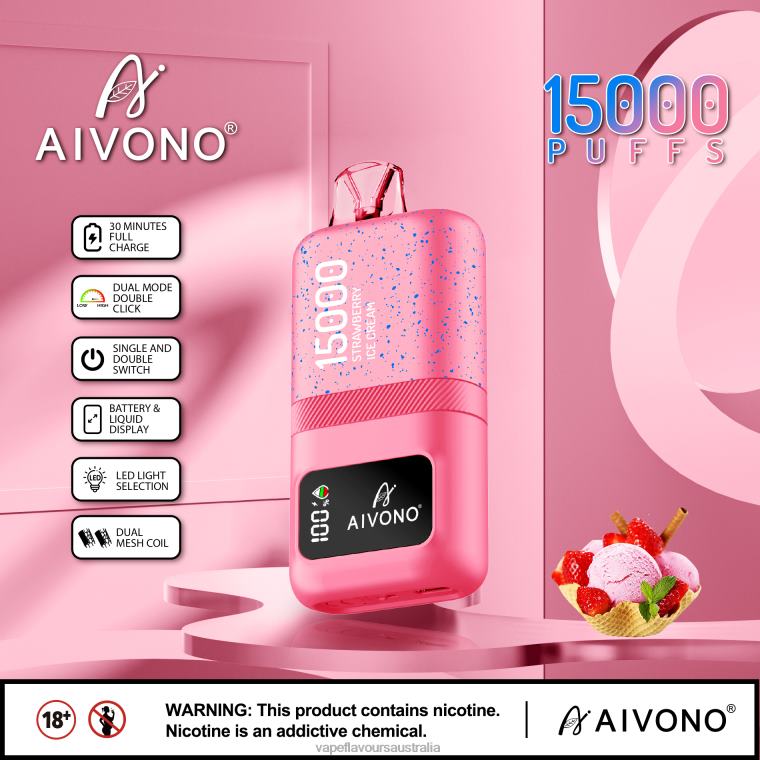 Vape Australia - Aivono AIM magic 15000 Strawberry Ice Cream 2244066