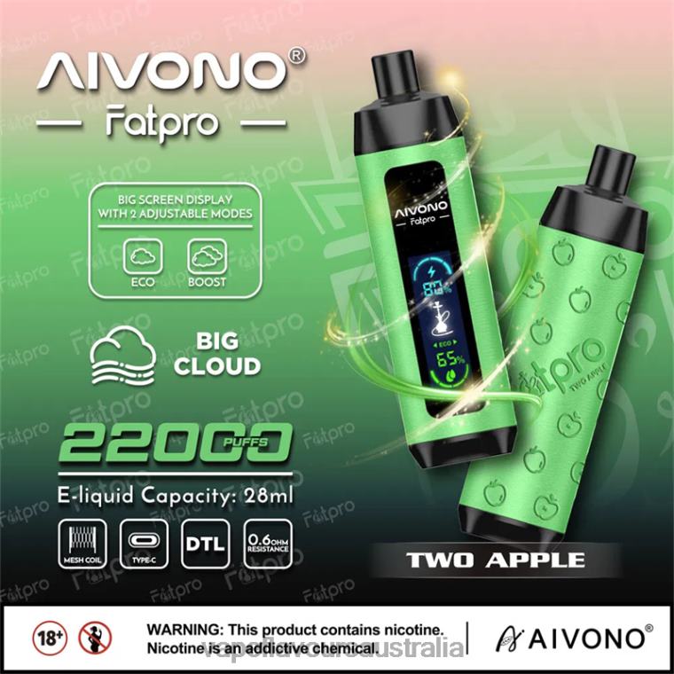 Vape Australia - Aivono Fatpro 22000 Two Apple 224401
