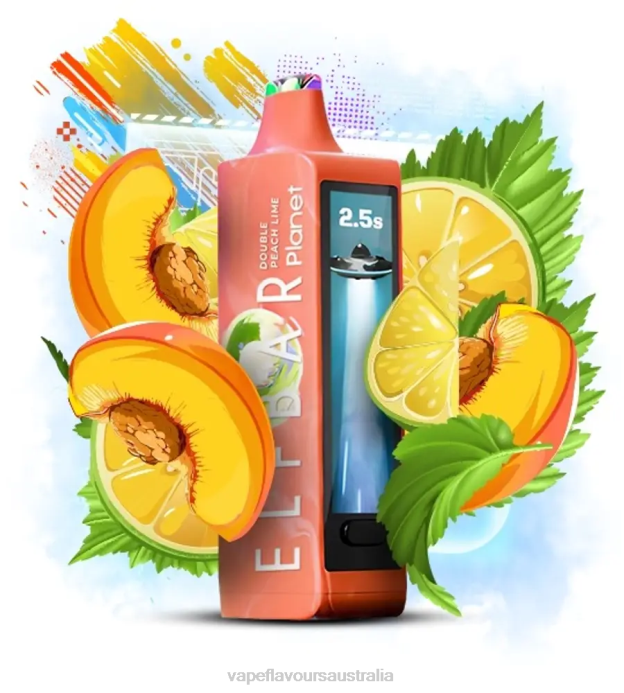 Vape Australia - Elf Bar Planet 25000 Double Peach Lime X4L031