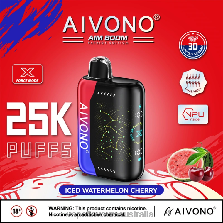 Vape Flavours Australia - Aivono AIM BOOM 25000 Iced Watermelon Cherry 22440347