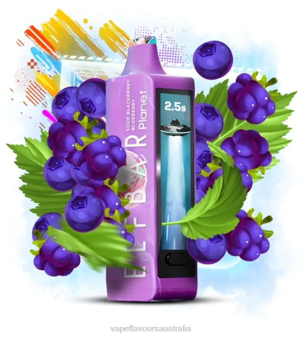 Vape Flavours Australia - Elf Bar Planet 25000 Sour Blackberry Blueberry X4L022