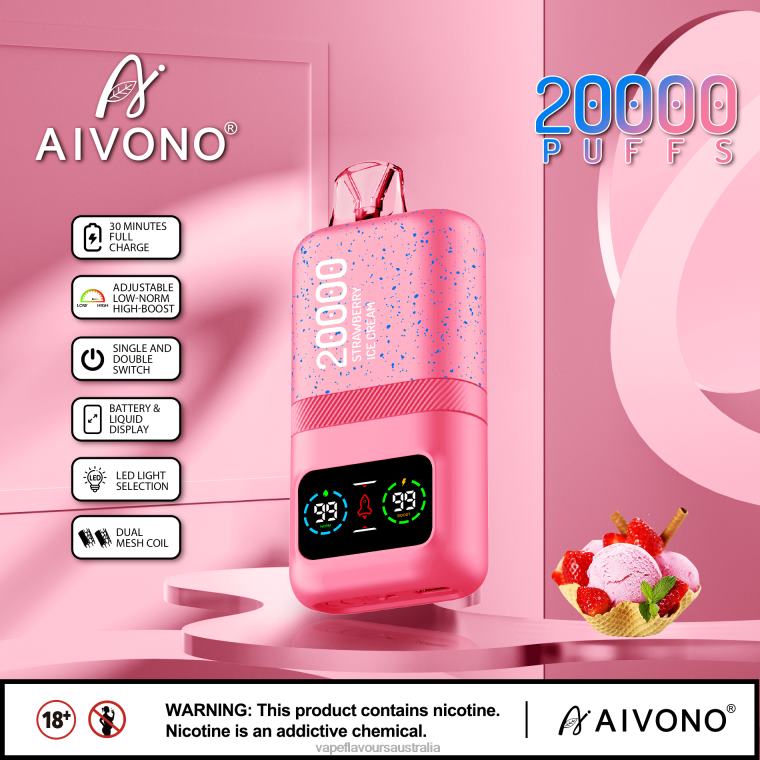 Vape Liquid - Aivono AIM magic 20000 Strawberry Ice Cream 2244080