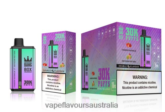 Vape Liquid - Bang Box 30000 Puffs Dual Flavors Strawberry Watermelon & Kiwi Passion Fruit Guava 6Z2R8H70