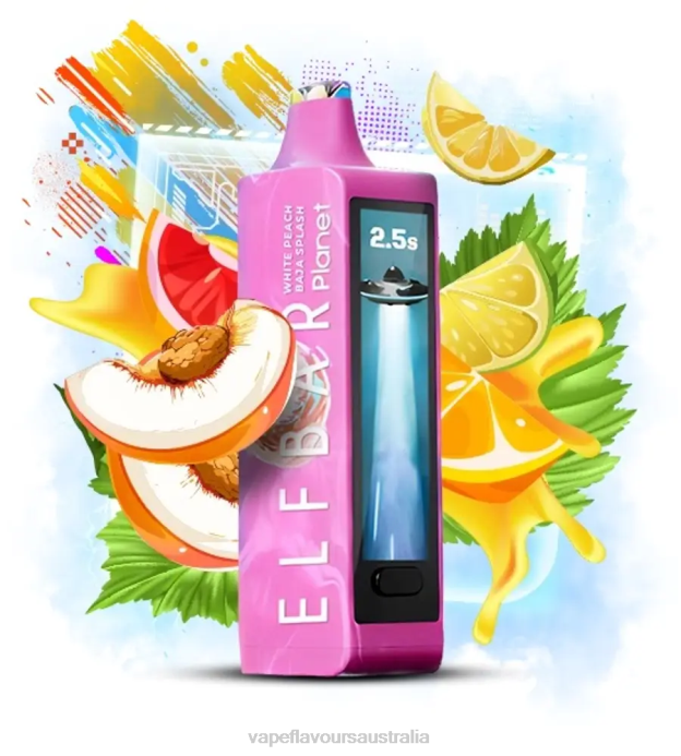 Vape Liquid - Elf Bar Planet 25000 White Peach Baja Splash X4L020