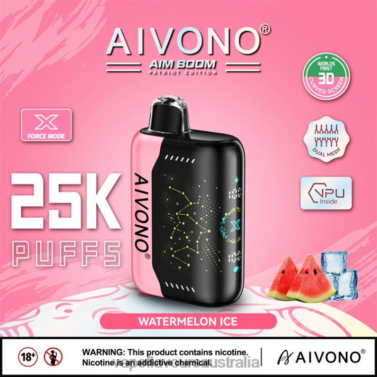 Vape Nicotine Australia - Aivono AIM BOOM 25000 Watermelon Ice 22440353