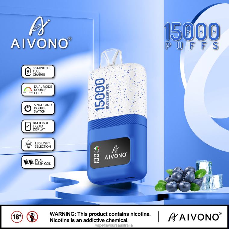 Vape Nicotine Australia - Aivono AIM magic 15000 Blueberry Ice 2244068