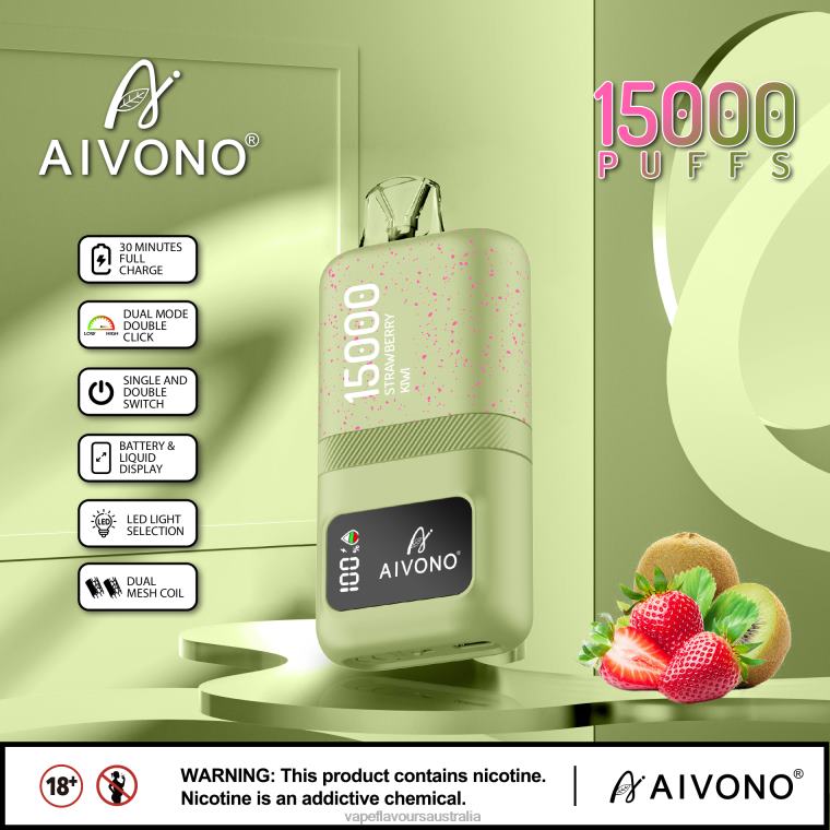 Vape Nicotine Australia - Aivono AIM magic 15000 Strawberry Kiwi 2244063