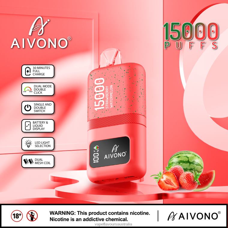 Vape Nicotine Australia - Aivono AIM magic 15000 Strawberry Watermelon 2244058