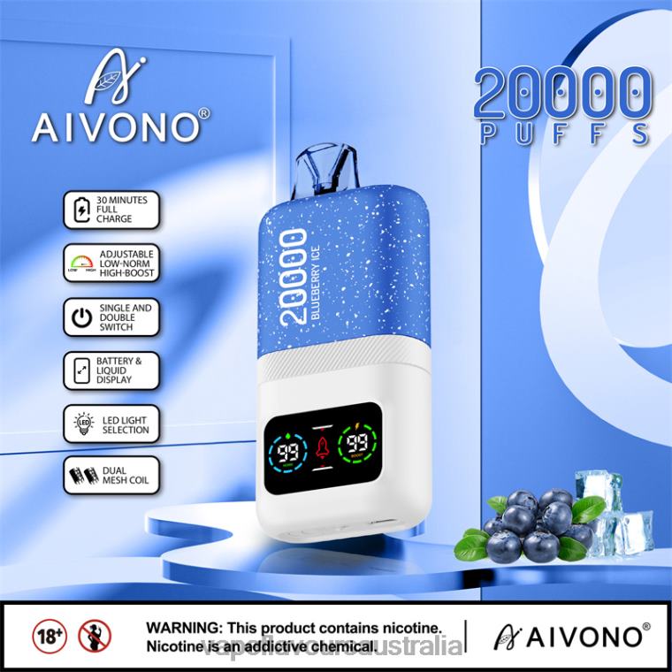 Vape Nicotine Australia - Aivono AIM magic 20000 Blueberry Ice 2244073