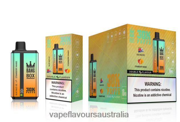 Vape Nicotine Australia - Bang Box 30000 Puffs Dual Flavors Blue Razz Ice & Strawberry Mango 6Z2R8H73