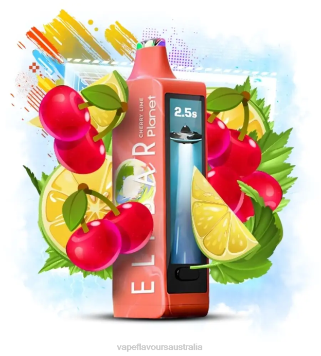 Vape Nicotine Australia - Elf Bar Planet 25000 cherry lime X4L023