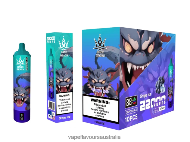 Vape Pod Kit - Bang Beach 22000 Puffs Smart Screen Grape Ice 6Z2R8H19