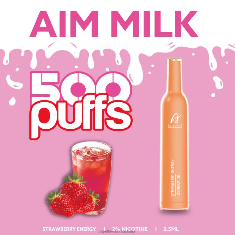 Vape Australia - Aivono AIM MILK 500 Strawberry Energy 22440266