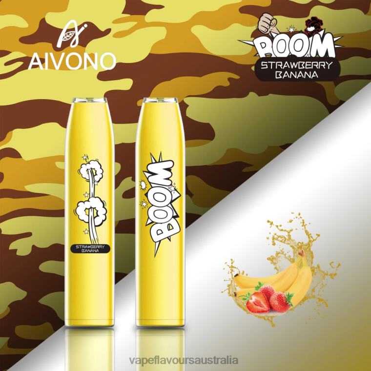 Vape Nicotine Australia - Aivono AIM BOOM 600 Strawberry Banana 22440363