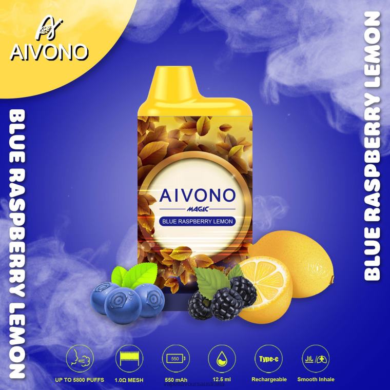 Vape Australia - Aivono AIM MAGIC 5800 Mouth Box Cigarette Blue Raspberry Lemon 2244091