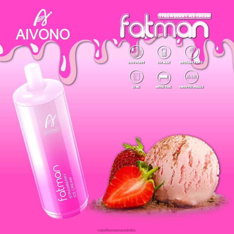 Vape Australia - Aivono FATMAN 6800 Strawberry Ice Cream 2244021