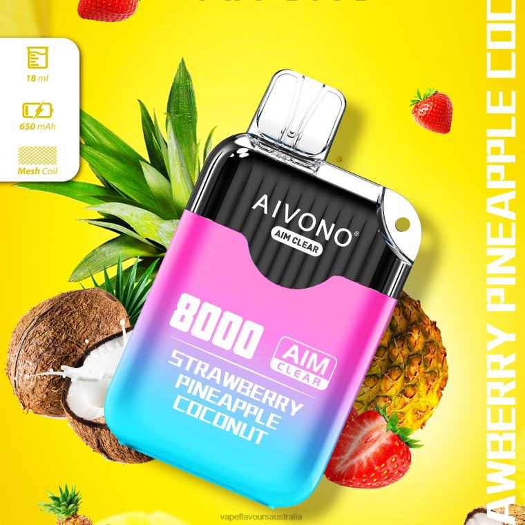 Vape Flavours Australia - Aivono AIM CLEAR 8000 Strawberry Pineapple Coconut 22440207