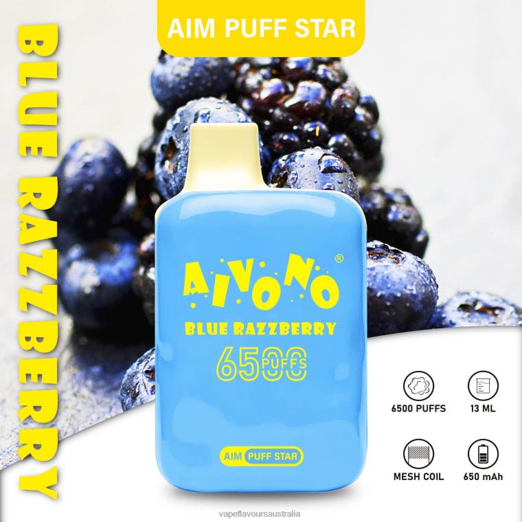 Vape Flavours Australia - Aivono AIM PUFF STAR 6500 Blue Razzberry 22440292