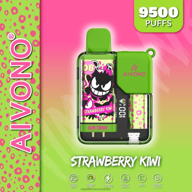 Vape Flavours Australia - Aivono AIM TANK 9500 Strawberry Kiwi 2244047