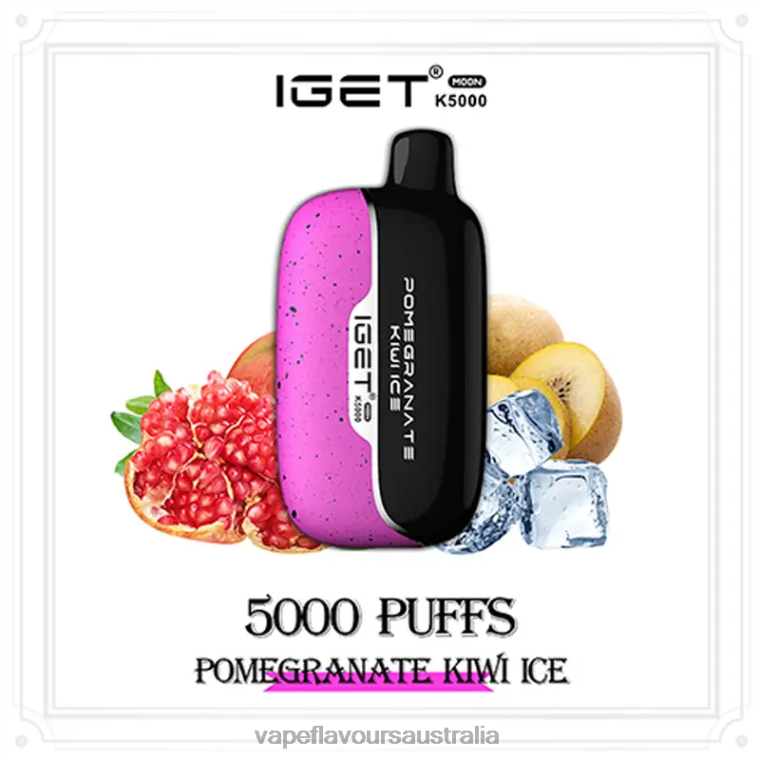 Vape Flavours Australia - IGET Moon K5000 Pomegranate Kiwi Ice DZT8617