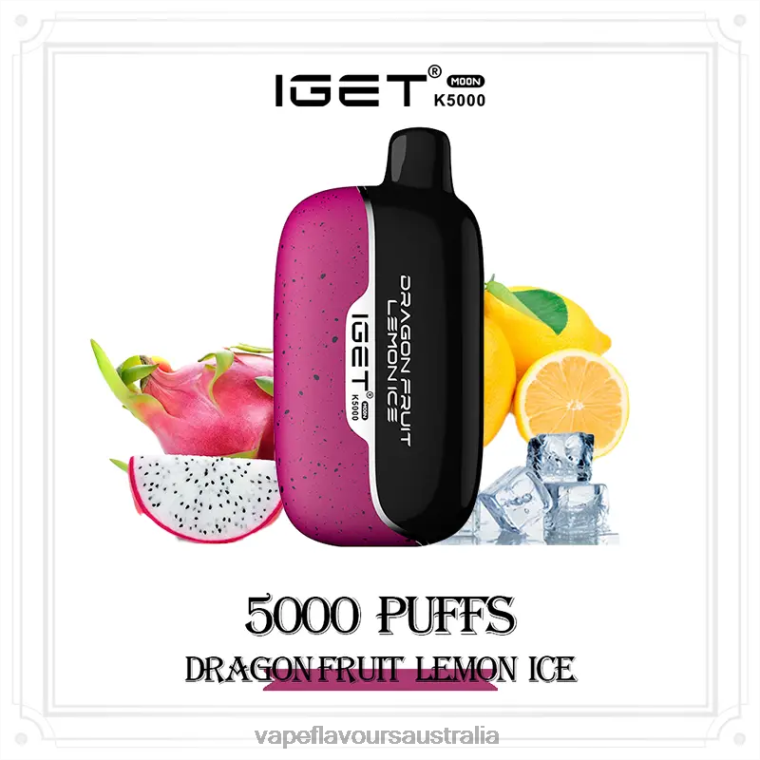 Vape Liquid - IGET Moon K5000 Dragon Fruit Lemon Ice DZT8620