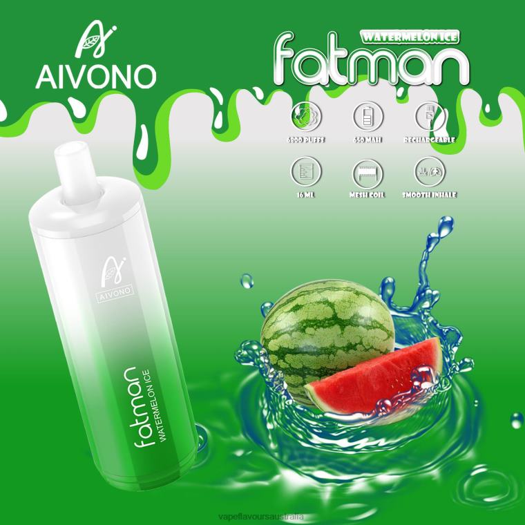 Vape Nicotine Australia - Aivono FATMAN 6800 Watermelon Ice 2244028