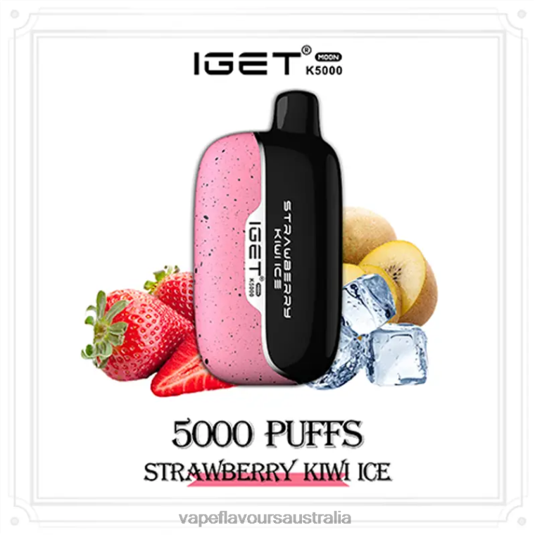 Vape Nicotine Australia - IGET Moon K5000 Strawberry Kiwi Ice DZT8618