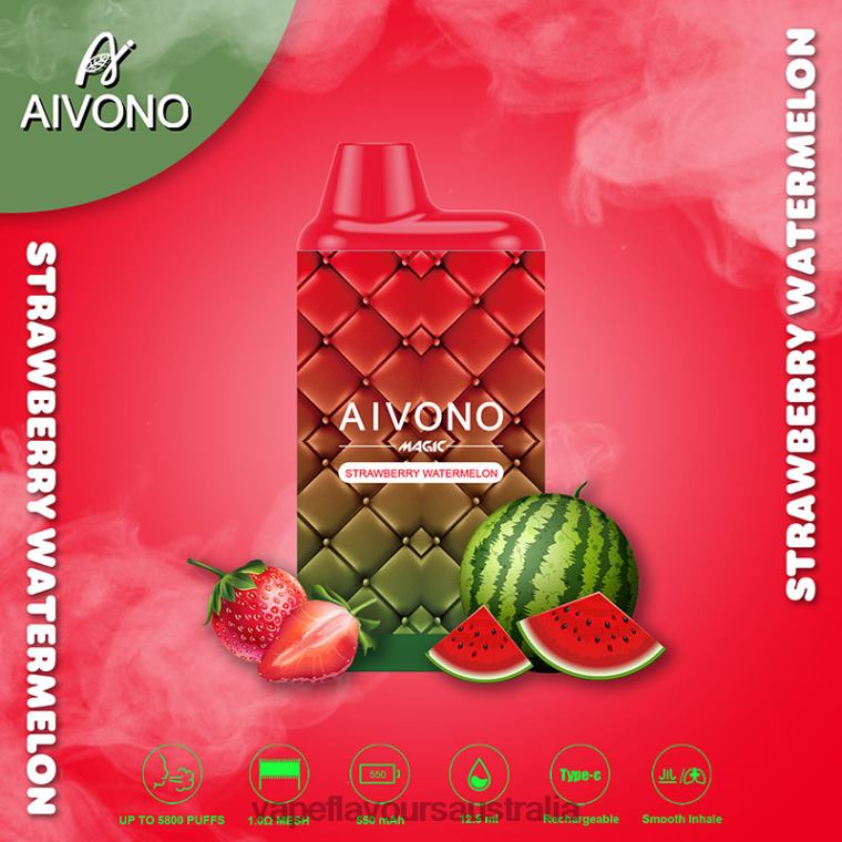 Vape Pod Kit - Aivono AIM MAGIC 5800 Mouth Box Cigarette Strawberry Watermelon 2244099