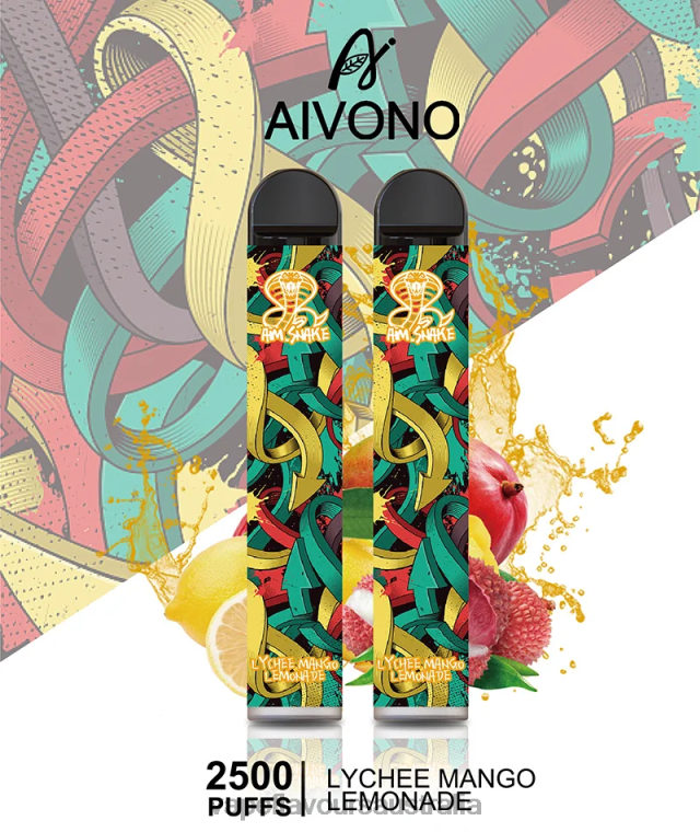 Vape Nicotine Australia - Aivono AIM SNAKE 2500 Lychee Mango Lemonade 22440308