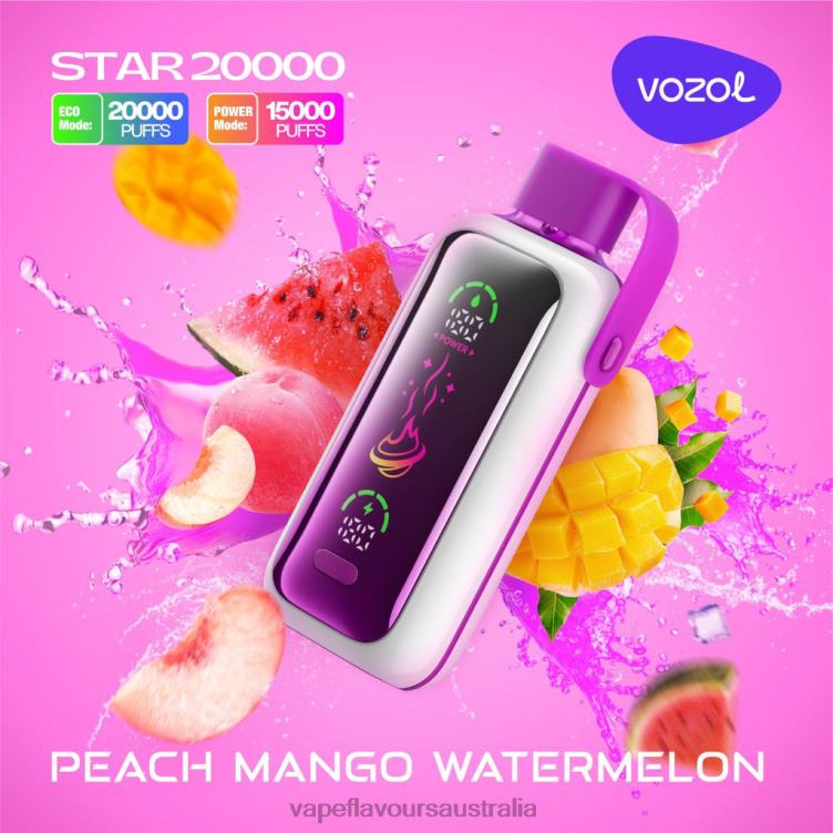 Vape Australia - VOZOL STAR 20000 PEACH MANGO WATERMELON PRZ8R16