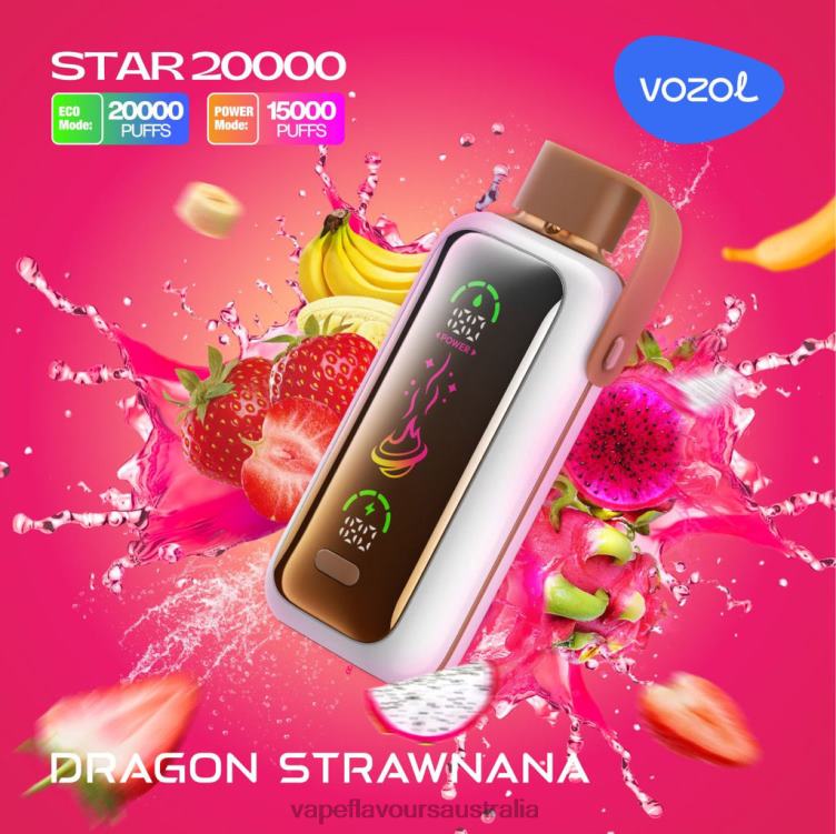Vape Flavours Australia - VOZOL STAR 20000 DRAGON STRAWNANA PRZ8R8