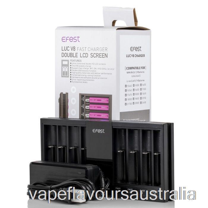 Vape Australia EFEST LUC V8 Double LCD Screen Fast Battery Charger