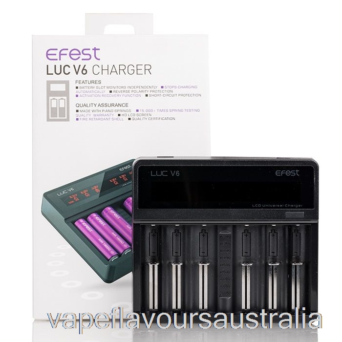 Vape Australia Efest LUC V6 6-Bay LCD Universal Charger