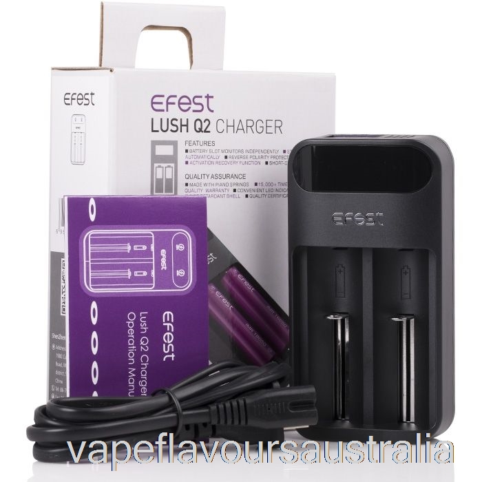 Vape Australia Efest LUSH Q2 2-Bay Intelligent LED Battery Charger